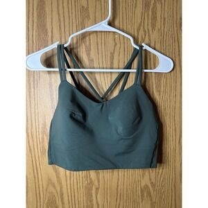 Lululemon Like a Cloud Longline Bra B/C Cup Dark Forest Green Strappy Yoga Bra